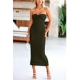 thumbnail image 6 of PRETTYGARDEN Women's Bodycon Long Dresses Summer Strapless Tube Twist Knot Front Ribbed Knit Maxi Cocktail Dress with Slit, 6 of 8