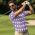 thumbnail image 3 of Binienty Purple Argyle Golf Golf Clothing Set for Couple Breathable Stretchy Summer Golf Outfit Set Men's Shirt Women's Short Sleeve Skirt Lightweight Golf Course Wear for Daily, 3 of 7