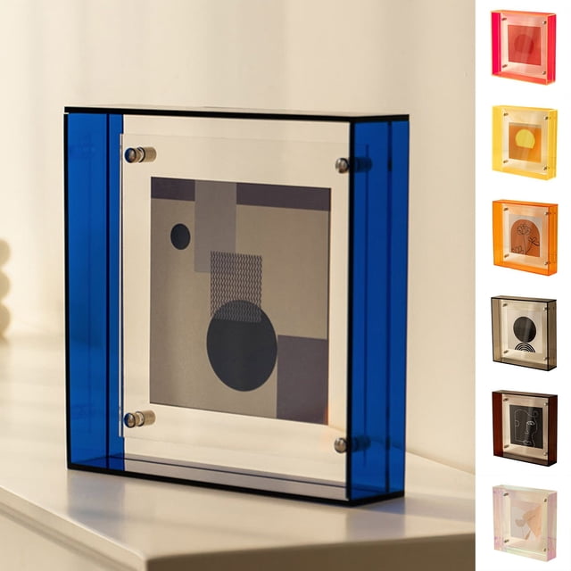 YAOMOBB Desktop Photo Frame Dazzling Acrylic Photo Frame Ornaments Creative DIY Picture Frame Display for Home Decor and Wash Photos