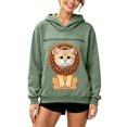 thumbnail image 2 of Pet Pouch Hoodie For Women, Front Zip Drop Shoulder Pullover Sweatshirt, Pet Carrier Sweater For Small Dogs & Cat, Green, L, 2 of 9