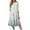 #077 White, variant on QIJIE Petite Women Dresses Spring Summer 3/4 Sleeve Holiday Boho Floral Casual Sundress Crew Neck Vacation Midi Dress A-Line Flowy Swing Wedding Guest Dresses with Pockets Army Green L