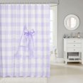 thumbnail image 2 of Manfei Purple Monogrammed A Design Shower Curtain 72Wx72L,Geometric Grid Print Bathroom Curtain, 2 of 5