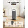 thumbnail image 5 of Space Heaters for Indoor Use, 1500W Electric Heater with Remote, PTC Ceramic Heater with Thermostat, 12H Timer, 70° Oscillation, Digital Display, Fast Safety Room Heater for Home Bedroom Office, 5 of 8