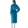 PAVILIA Plush Robe For Women, Turquoise Teal Blue Fluffy Soft Bathrobe ...