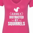 thumbnail image 4 of Inktastic Easily Distracted by Squirrels Women's V-Neck T-Shirt, 4 of 5