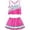 Pink, variant on Girls Cheerleading Uniform Set Student Athletic Performance Dance Costume Blue A