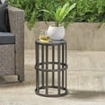 thumbnail image 1 of Carlo Outdoor 11 Inch Grey Finish Ceramic Tile Side Table, 1 of 4