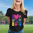 thumbnail image 2 of Trendfront Womens Retro 80s Graphic Tee I Love The 1980s Crewneck Short Sleeve T Shirt Neon Party Casual Summer Tops, 2 of 4