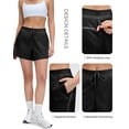 thumbnail image 3 of FITOP Women's High Waisted Running Shorts Quick Dry Athletic Casual Shorts with Zipper Pockets,Black,Size S, 3 of 6