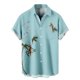 thumbnail image 1 of Camisas Hawaianas Para Hombre Camisa de manga corta con estampado de loro hawaiano simple para hombre, camisa de manga corta con solapa y botones, blusa con cuello vuelto superior (Light Blue, M), 1 of 5