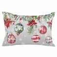 thumbnail image 2 of Gray Christmas Balls Throw Pillow Covers, Red Green Xmas Botanical Snowflake Soft Breathable Pillow Cases with Zipper for Sleeping, King Size Pillowcases for Couch Bed Sofa Chair 20x36 Inches, 2 of 6
