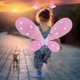 thumbnail image 3 of Txlixc Juego de rol de cuento de hadas de 4 piezas para niñas, falda brillante + alas de mariposa de cuento de hadas LED + horquilla + palo de mariposa Txlixc  moda, 3 of 9