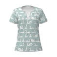 thumbnail image 2 of Fuzoiu White Swan Print Women's V-Neck T-Shirt,Women's Short Sleeve Top, Comfortable for Work, Leisure, and Sports, 2 of 7