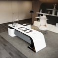thumbnail image 4 of Luxury Corner Office Desk Reception Console Computer L Shape Writing Workbench Executive Drawers Tavolo Da Lavoro Furniture My Lux Decor Round, 4 of 14