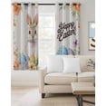 thumbnail image 2 of Happy Easter Blackout Curtains 96 Inches Long, Spring Watercolor Bunny Eggs Flowers Beige Thermal Insulated Black Out Curtains, Darkening Window Curtain for Bedroom Living Room 52"x96" 2 Panels, 2 of 9