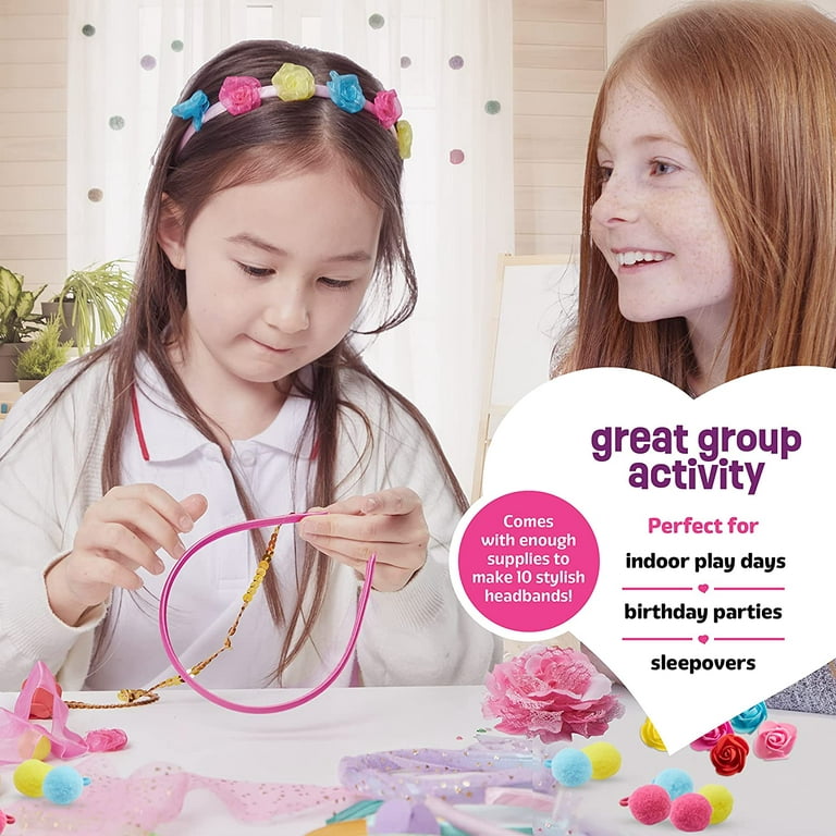 Pretty Me Headband Making Kit for Girls - Make Your Own Fashion Headbands for Kids - DIY Hair Accessories Set - Arts & Crafts