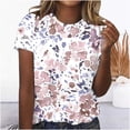thumbnail image 2 of Tops Cortos para Mujeres Casual de Moda Impreso Cuello Redondo, Camiseta de Manga Corta para el Uso Diario, Fiesta Y Cómodo, 2 of 4