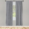 thumbnail image 4 of Ambesonne Fashion Window Curtains, Symmetric Japanese Ornament, Each 28" W x 95" L, Pale Yellow and Navy Blue, 4 of 4