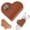 Brown, variant on Noothes Heart Cord Organizer Portable PU Leather Heart Shape Cable Winder Leather Data Cable Cord Organizers Leather For Headphones USB