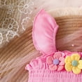 thumbnail image 4 of Coerni Toddler Baby Girl Easter Outfit Birthday Bell Bottom Overall Ruffle Romper Spring Clothes Jumpsuit Knitted Sweater Overalls, 4 of 8