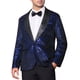 thumbnail image 1 of INSPIRE CHIC Blazers para hombres con lentejuelas brillantes metálicas de argyle y chaquetas de traje a cuadros L Azul, 1 of 5