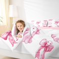 thumbnail image 3 of Homewish Watercolor Coquette Halloween Ghost Full Size Comforter Sets,Pink Bow Print Bedding Comforter Set,Pink Reversible,3 Pieces,1 Comforter and 2 Pillowcases, 3 of 7