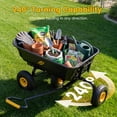 thumbnail image 5 of Firstness Garden Dump Cart, 600 lbs. 4 Cu. Ft. Heavy Duty Garden Wagon for Yard, Lawn & Landscaping, Yellow, 5 of 11