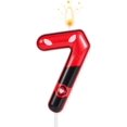 thumbnail image 1 of Bougies Numéro Sept Rouges et Noires pour Anniversaire, Dessus de Gâteau Thème Héros de Bande Dessinée 2,32 Po, Décorations de Fête Joyeux Anniversaire Dessin Animé pour Garçons Filles Enfants, Cadeaux pour Amateurs de Bandes Dessinées, Fournitures de Fête à Thème (7), 1 of 7