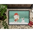 thumbnail image 3 of Carolines Treasures CK2087MAT Piebald French Bulldog Snowman Christmas Door Mat Indoor Rug or Outdoor Welcome Mat 18x27, 3 of 4