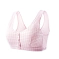 thumbnail image 6 of Soyumi Women Cotton Front Button Bra, Snap Comfort Sleep Bra Easy Close Bras Wireless Seamless T-Shirt Bra Nature Cotton Soft Cup Wireless Front Snap Close Bras, Pink, 6 of 9
