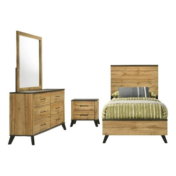 Kaywood 4-piece Twin Bedroom Set Natural Pine