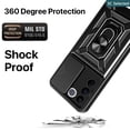 thumbnail image 3 of Funda vivo V25e V25 Case Carcasa Duro Ventana Deslizante Proteger La Cámara Soporte De Anillo Anti-huella Digital a prueba de choques, 3 of 4