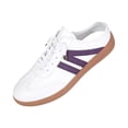 thumbnail image 3 of Womens Vintage Color Block Casual Sneakers Black White Faux Suede Non Slip Gum Rubber Sole Lace Up for Walking Commute Daily Wear Ladies Shoes 39, 3 of 8