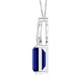 thumbnail image 2 of ANGARA Lab Grown 3.4 Ct Sapphire Pendant with Lab Diamond Entwined Bale for Women in 14K White Gold (Size-10x8mm) | Anniversary, Jewelry Gift for Women | Lab-Grown Blue Sapphire Necklace, 2 of 8