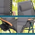 thumbnail image 3 of MF Studio Set de 2 Fauteuils Rembourrés Zero Gravity avec Accoudoir en Bois Réglable avec Porte-Gobelet, Support 350 LBS, 3 of 7