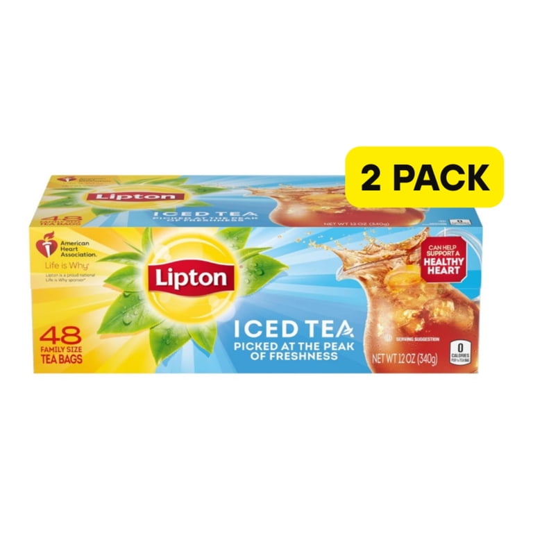Lipton Family Size Black Tea Bags, Unsweetened, 48 Count, 2-Pack