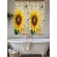 thumbnail image 4 of Vintage Sunflower Living Room Curtains 2 Panel, Pastoral Floral Retro Art Watercolor Cafe Window Treatment, Extra Long Farmhouse Bedroom Bathroom Kitchen Curtains Drapes 104"x72", 4 of 6