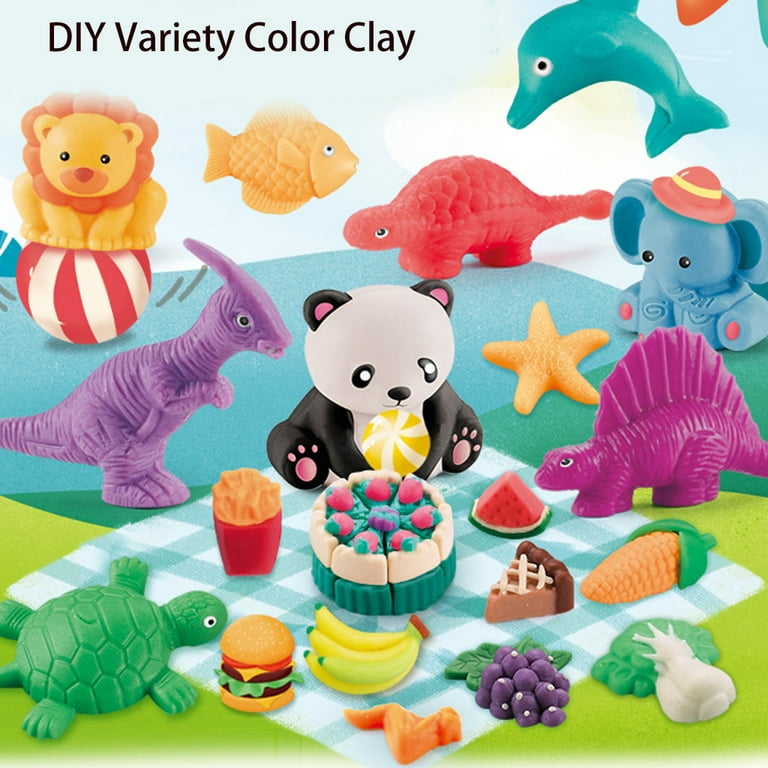MAYESAR Playdough Set,Playdough Tools,Playdough Hamburger Set with 25 PCS  Play Dough Accessories and Play Clay Sets with 12 Colors Dough for 3 4 5 6