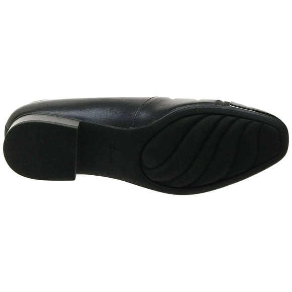 CLARKS Women's Juliet Monte Pump, Black Leather/Synthetic, 050 M US