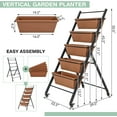 thumbnail image 3 of S AFSTAR 5-Tier Vertical Garden Planter, Raised Garden Bed with 2 Lockable Wheels, 5 Removable Planter Boxes, Metal Frame, Indoor Outdoor Elevated Planting Box for Flower Vegetables Fruit Herbs, 3 of 9