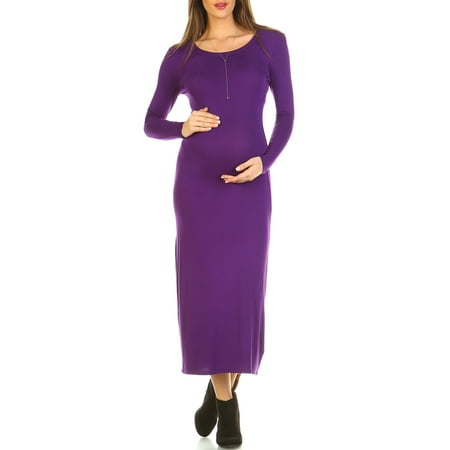 

Women s Maternity Long Sleeve Maxi Dress - Extended Sizes Available
