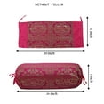 thumbnail image 4 of Stylo Culture Ethnic Brocade Silk Jacquard Decorative Bolster Pillow Covers Pink Gold For Diwan Set Elephant Cylindrical Polydupion Neck Roll Tubular Banarsi Bolster Cases | (Set of 2) | 30x15 Inches, 4 of 5