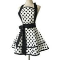 thumbnail image 3 of Hyzrz Lovely Handmade Cotton Retro Aprons for Women Girls Cake Kitchen Cook Apron for Mother's Gift (Black Dot), 3 of 8