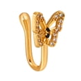 thumbnail image 3 of Anillo de nariz falso,Piercing falso en forma de mariposa para nariz,Anillo de nariz con clip,aro de nariz único,delicado y falso,Brazalete de nariz falso de diamantes de 2 piezas, 3 of 8