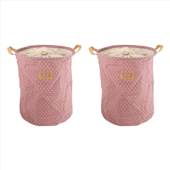 2X Waterproof Cesta de Lavandería Bolsa de Regalo Ropa Cesta de Almacenamiento Ropa para el Hogar Cubo Juguetes para Niños Almacenamiento Cesta de Lavandería Rosa