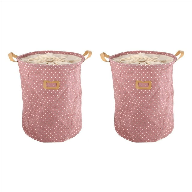 2X Waterproof Cesta de Lavandería Bolsa de Regalo Ropa Cesta de Almacenamiento Ropa para el Hogar Cubo Juguetes para Niños Almacenamiento Cesta de Lavandería Rosa
