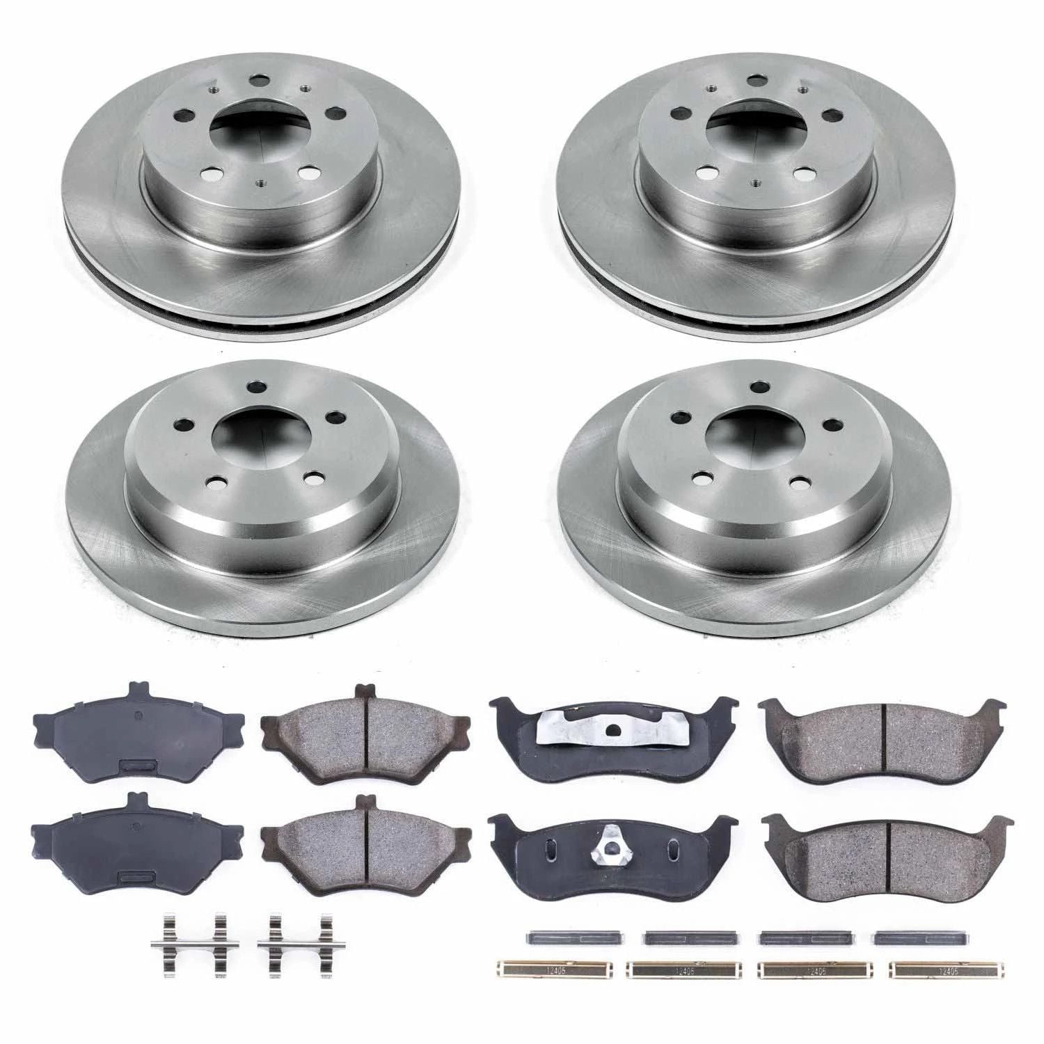 Power Stop Front and Rear Stock Replacement Brake Pad and Rotor Kit KOE2859