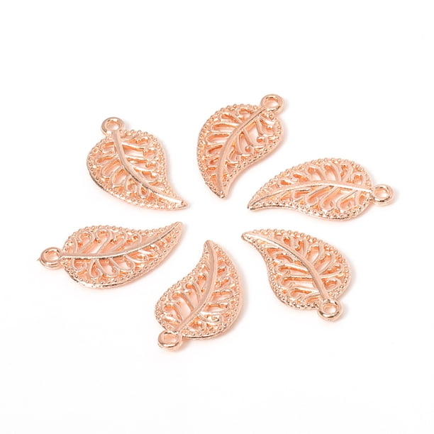 Minnieouse 50 piezas, pulsera, collar, decoración de hojas, decoración de hojas, artesanía DIY, colgante, adorno, fabricación de joyas, accesorios Ropa, zapatos y accesorios Miscelánea Oro rosa Minnieouse AP018194-06