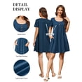 thumbnail image 6 of ValueVibe Nightgowns for Women Crew Neck Sleepshirt Short Sleeve Sleepwear Henley Button House Dress with Pockets, Navy 3XL, 6 of 7