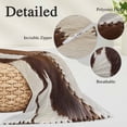 thumbnail image 6 of Brown White Leather Texture Standard Size Pillow Cover, Pillowcase Protectors with Zipper, Breathable Decorative Throw Pillow Case Cover, Abstract Art Cowhide Pillow Shams for Couch Sofa 20x26Inch, 6 of 8